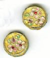 2 18x6mm Gold Cloisonné Disks